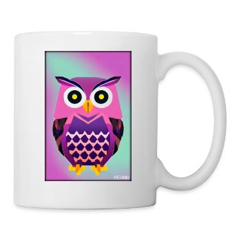Eule Wütend Polygon Waldtier Wildnis Vogel Nacht - Tasse - Weiß - Rechts