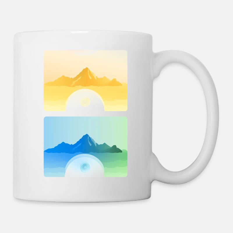 Mountain Landscape Geometric Art - Mug - white