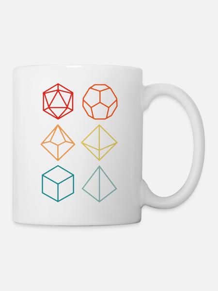 Donjon dragon - Set dés de jeux coloré silhouette - Mug blanc - blanc
