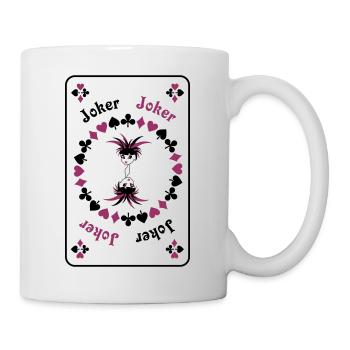 Joker Jolly Clown Girl Kartenspiel Spielkarte - Tasse - Weiß - Rechts