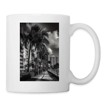 Miami Skyline Beach Palm Trees Cadeau Vintage Miami - Mug blanc - blanc - Droite