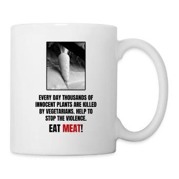 Eat Meat! Innocent plants vegetarians - Mug - white - Right