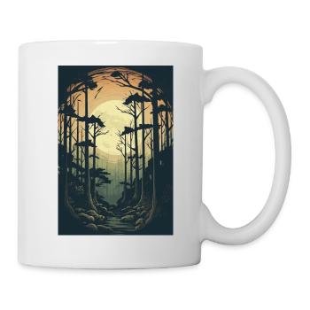 Moonlight Nature Lover Cadeau Retro Forest Nature - Mug blanc - blanc - Droite