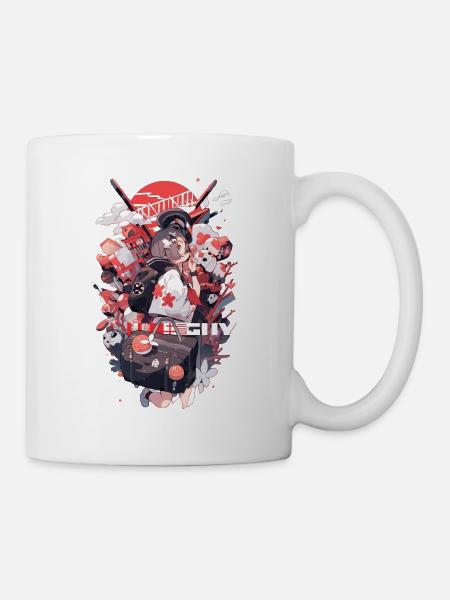GIIY-CHAN Anime Girl Japan Design - Mug blanc - blanc