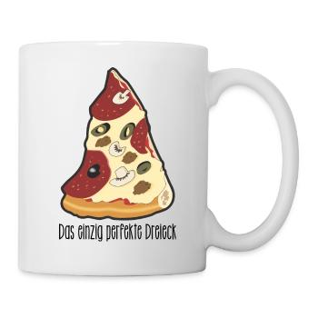 Pizza - das einzig perfekte Dreieck - Tasse - Weiß - Rechts