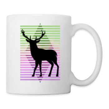 Hirsch - Tasse - Weiß - Rechts