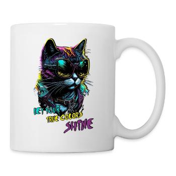 Lets your true colors shine - Cybercat - Mug - white - Right