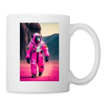 Un chimpanzé dans l’espace - Mug blanc - blanc - Droite