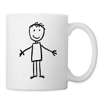 Funny Stick Figure Hug Design - Mug blanc - blanc - Droite