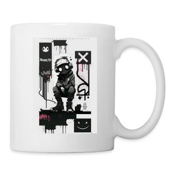 Robot Graffiti Design par ART8NS Art ON Streetwear - Mug blanc - blanc - Droite