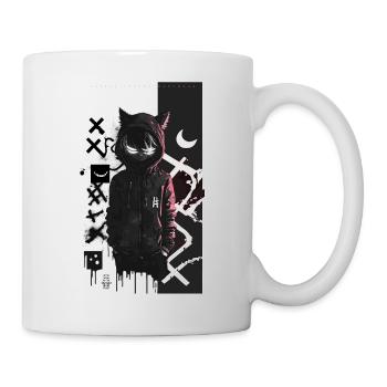 Cat Graffiti Design par ART8NS Art ON Streetwear - Mug blanc - blanc - Droite