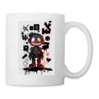 Robot Graffiti Design par ART8NS Art ON Streetwear - Mug blanc - blanc - Droite