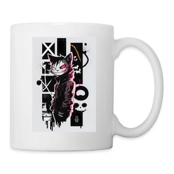 Graffiti de chat Design par ART8NS Art ON Streetwear - Mug blanc - blanc - Droite
