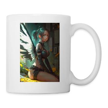 Divine Guardian - Magnifique design d’ange d’ange d’anime - Mug blanc - blanc - Droite