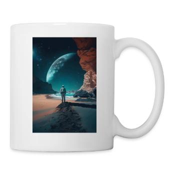 Affiche d’un astronaute sur une planète Phone v4 - Mug blanc - blanc - Droite