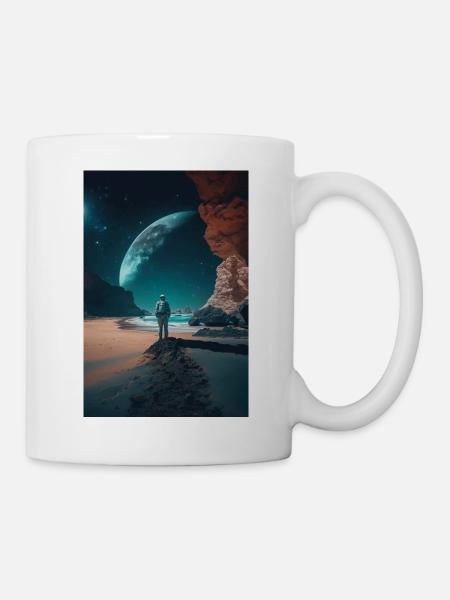 Ein Astronaut auf einem Planeten Phone Poster v4 - Tasse - Weiß