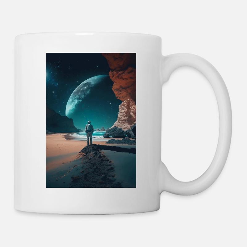 Ein Astronaut auf einem Planeten Phone Poster v4 - Tasse - Weiß