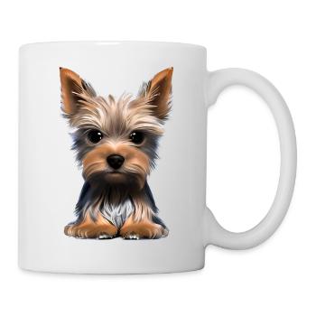 Chien chiot Yorkshire Terrier chien propriétaire chien - Mug blanc - blanc - Droite