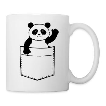 Travel Breast Bag Panda Bear Waving Friendly - Mug - white - Right