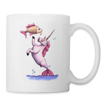 Einhorn Fisch Niedlich - Tasse - Weiß - Rechts