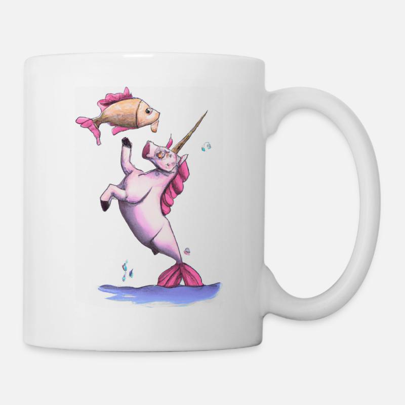 Einhorn Fisch Niedlich - Tasse - Weiß