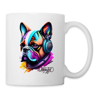 RAP-MUSIK, FRANZÖSISCHE BULLDOGGE - Tasse - Weiß - Rechts