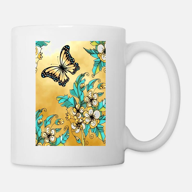 Schmetterling - Tasse - Weiß