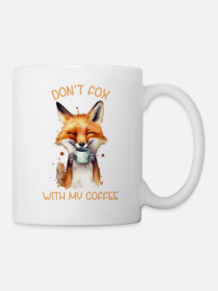 Lustiges Motiv für alle die Kaffee und Füchse lieben - Tasse - Weiß