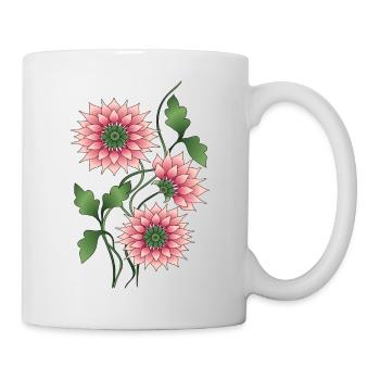 Blumen - Tasse - Weiß - Rechts