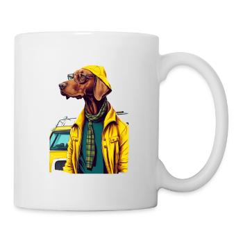 Magyar Vizsla im gelben Mantel - Tasse - Weiß - Rechts
