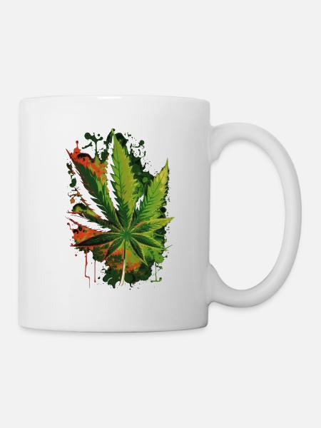 illustration of marijuana - Tasse - Weiß