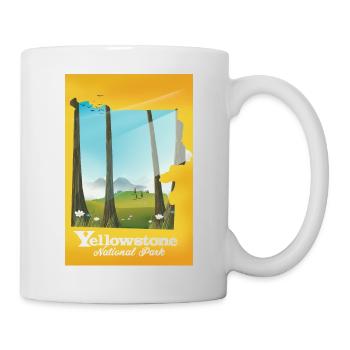 Yellowstone National Park map travel poster - Mug - white - Right