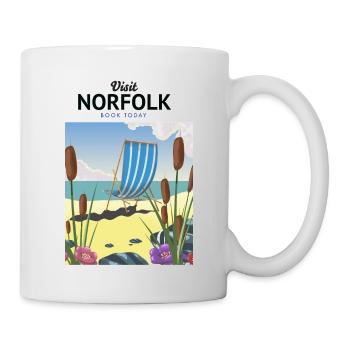 Norfolk Seaside Travel Poster - Tasse - Weiß - Rechts