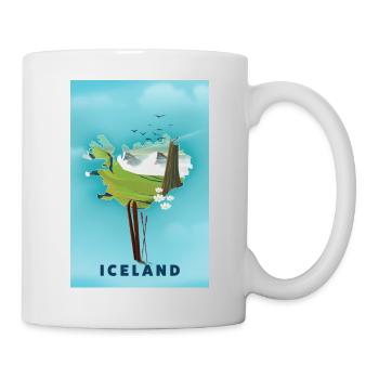 Map Of Iceland ski map - Mug - white - Right