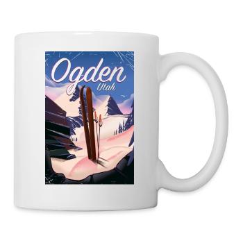 Affiche de ski Ogden Utah - Mug blanc - blanc - Droite