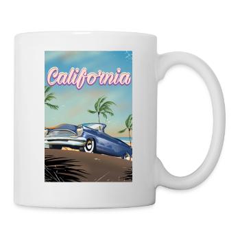 Affiche de voyage en voiture ancienne en Californie - Mug blanc - blanc - Droite