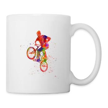 Virage BMX à l’aquarelle - Mug blanc - blanc - Droite