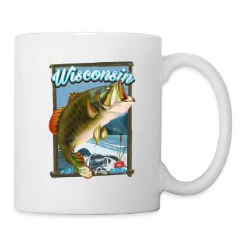 Wisconsin By Air Fishing Reiseplakat - Tasse - Weiß - Rechts
