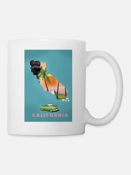 California Movies travel map - Mug - white