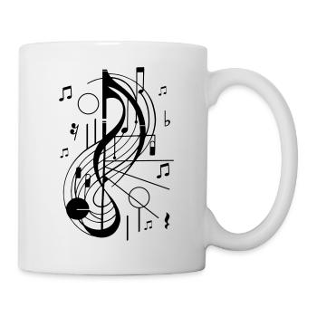 Abstrakter Notenschlüssel Musik - Tasse - Weiß - Rechts