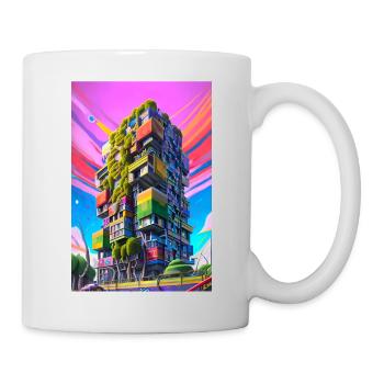 Immeuble abstrait de grande hauteur - Mug blanc - blanc - Droite
