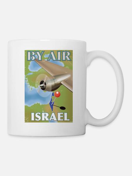 Von Air Israel Travel Poster - Tasse - Weiß