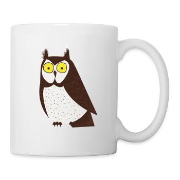 Cartoon-Eule - Tasse - Weiß - Rechts