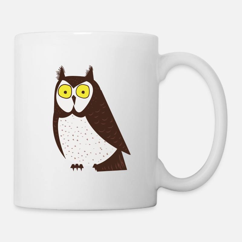 Cartoon-Eule - Tasse - Weiß