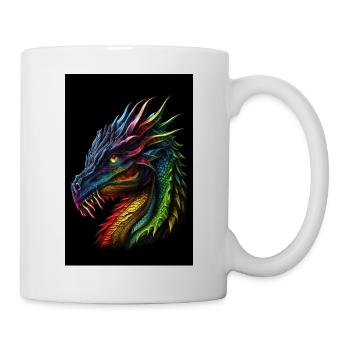 dragon arc en ciel - Mug blanc - blanc - Droite