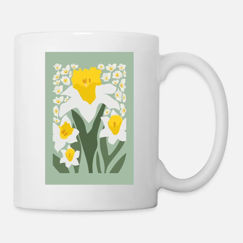 Retro daffodils - Mug - white