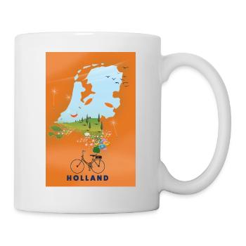 Reisekarte Holland - Tasse - Weiß - Rechts