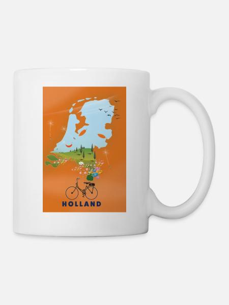 Holland travel map - Mug - white