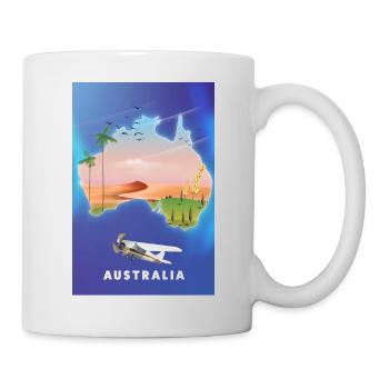 Australien Reisekarte - Tasse - Weiß - Rechts