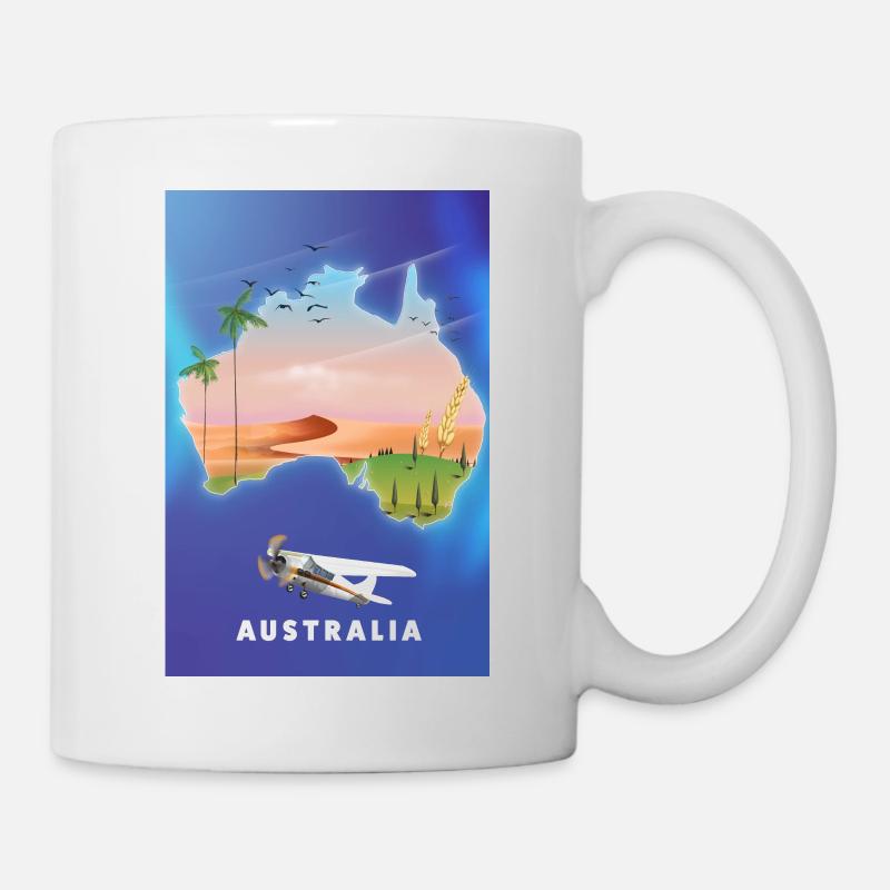 Carte de voyage Australie - Mug blanc - blanc